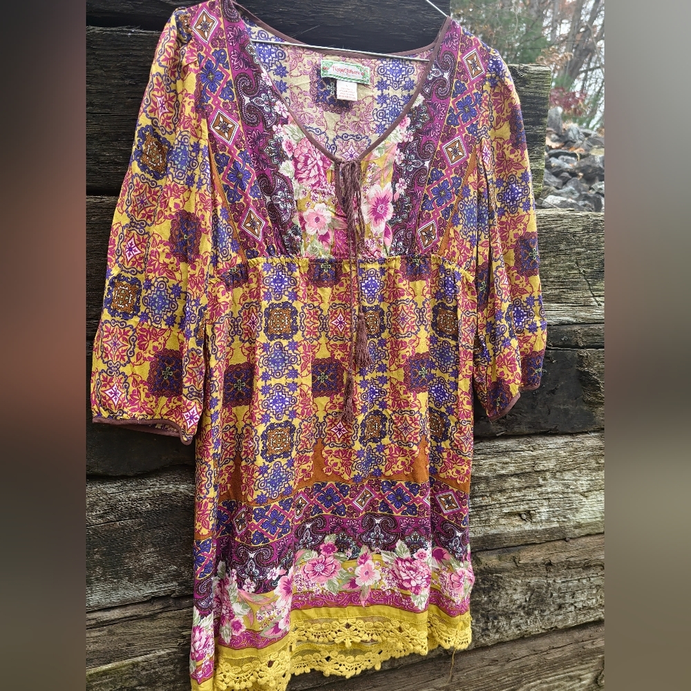 Flying Tomato Boho Print Midi Dress